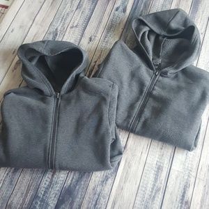 Charcoal Grey Zipper Down Sweaters, size 12/14